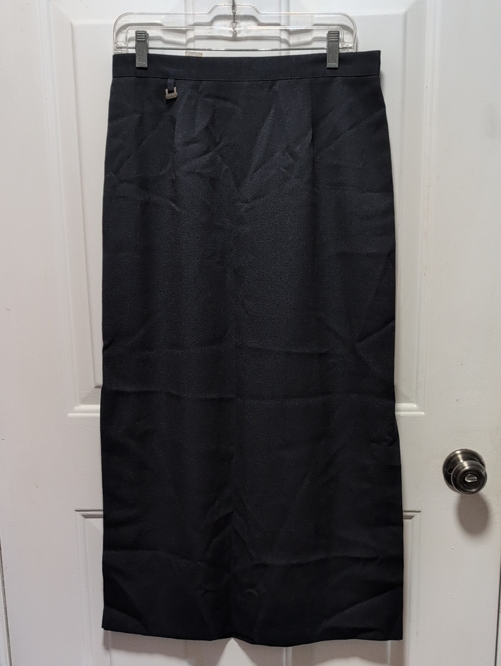 Place Dark Blue Maxi Pencil Skirt with Subtle Hardware